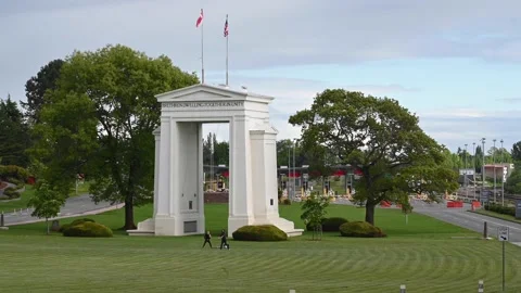 Peace Arch Monument Vancouver Canada May 20 2020 Stock Footage 155311908