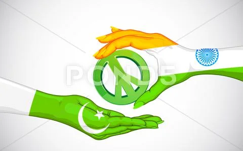 Peace between India and Pakistan Stock Illustration