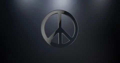 Peace Black 3d Icon Stock Footage 71162074