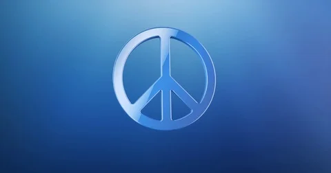 Peace Blue 3d Icon Stock Footage 71162481