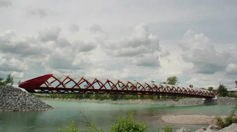Peace Bridge, Calgary, Alberta Timelapse 스톡 동영상 45549417
