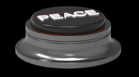 Peace button red and white isolated 3d illustration render イラスト素材