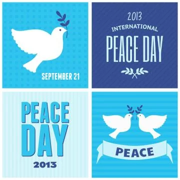 Peace day posters collection Stock Illustration