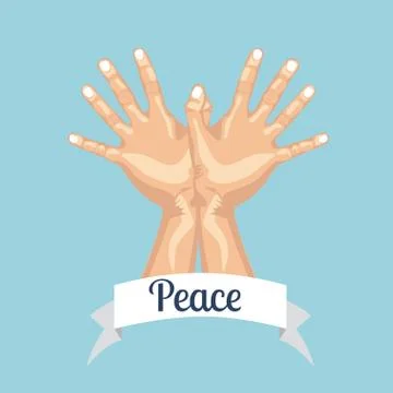 Peace design over blue   background vector illustration Ilustração Stock