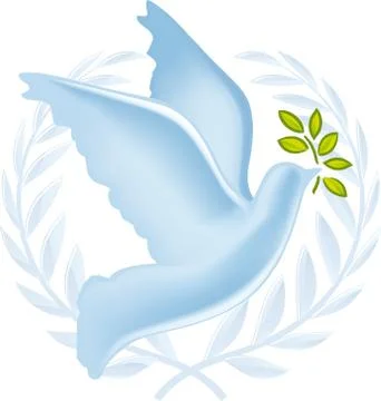 Peace dobe icon in gradient style with laurel wreath. Stock Illustration