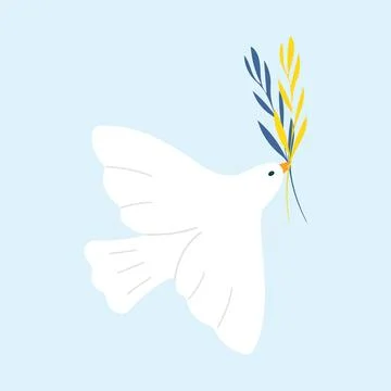Peace dove on a blue background Vector illustration Stock Illustration