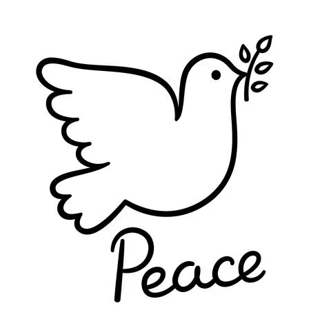 Peace dove drawing Illustrazione stock