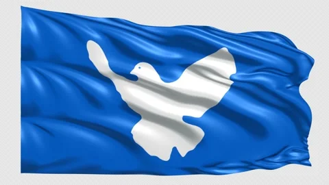 Peace Dove flag loop with alpha matte Stock Footage 223225387