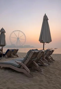 Peace at dusk in Dubai beach Foto stock