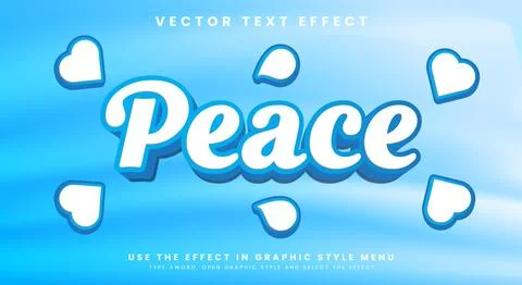 Peace editable text effect Template Stock Illustration