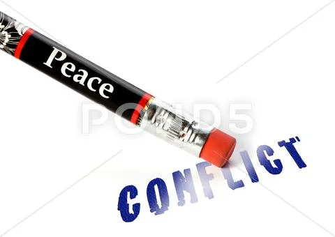 Peace erase conflict Stock Illustration