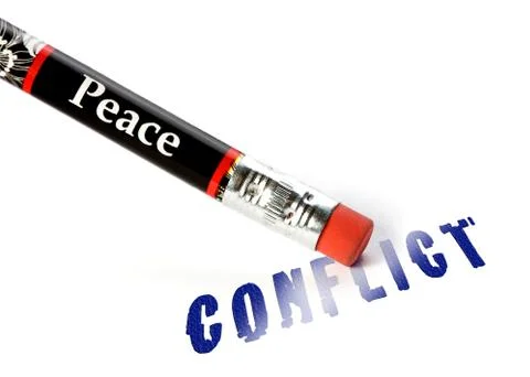 Peace erase conflict Stock Illustration