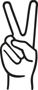Peace fingers Stock Illustration