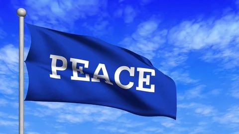 Peace flag loop waving Stock Footage 78874550