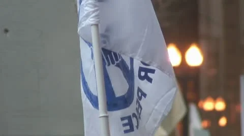 Peace Flag at rally Stock Footage 10712594