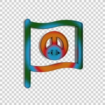 Peace with flag Symbol Icon in Gradient 3d Illustrazione stock