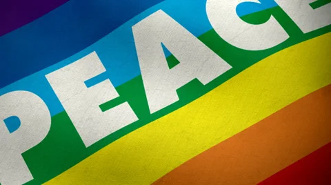 Peace flag waving background loop 動画素材 34424582