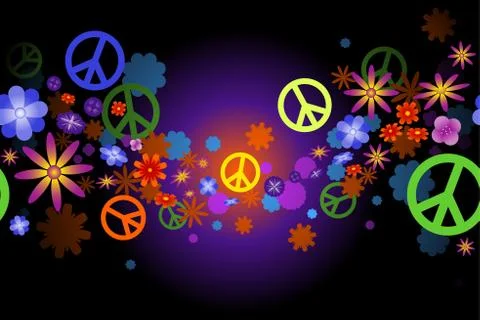 Peace flower wave Stock Illustration