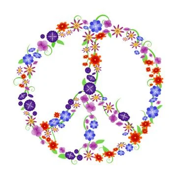 Peace flowers Stock Illustration