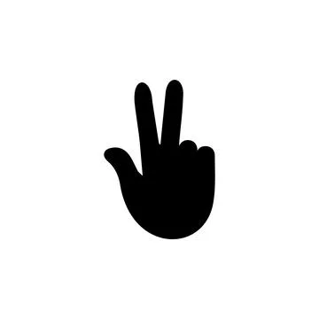 Peace Gesture, Victory Hand Solid Flat Vector Icon Isolated on White Backgrou Stock Illustration