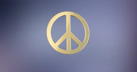 Peace Gold 3d Icon Stock Footage 67684352