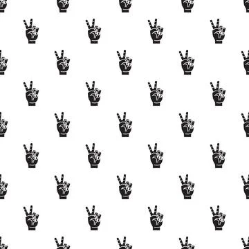 Peace hand gesture pattern creating a seamless background Illustrazione stock