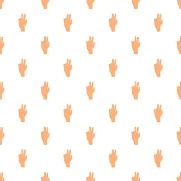 Peace hand gesture pattern repeating background Stock Illustration