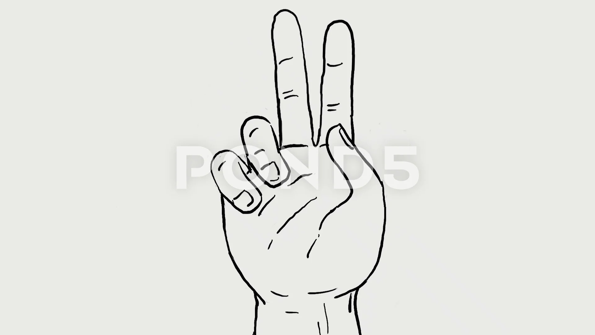 Peace Hand Sign 2D Animation | Stock Video | Pond5