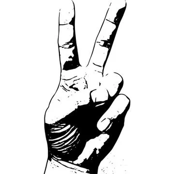 Peace Hand Sign Stock Illustration