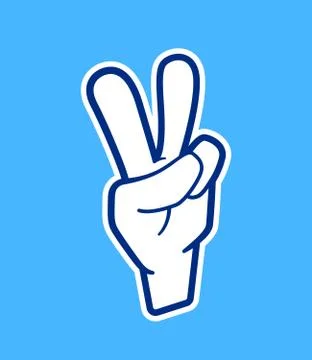 Peace hand sign. Vector icon in cartoon style Stock Illustration
