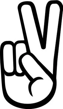 Peace hand with two fingers Stock Illustration