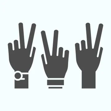 Peace Hands solid icon. Fingers of arms with peace symbol vector illustration Stockillustratie