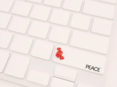 Peace key, 3d love concept Stock-Illustration
