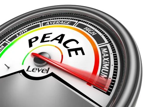 Peace level conceptual meter indicate maximum Stock Illustration