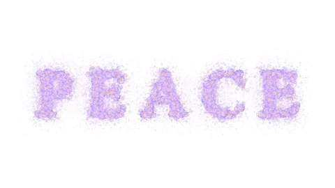 Peace Message of Flowers Seamless Loop with Alpha Matte on White Background Stock Footage 129181257