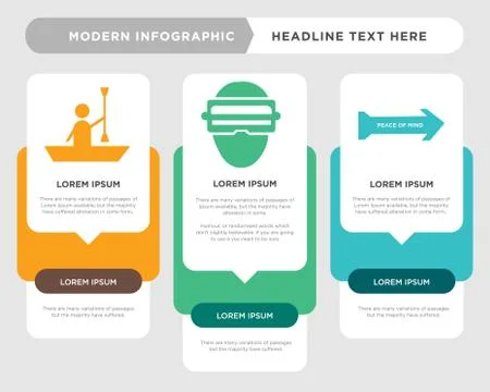 Peace of mind, augmented reality, kayak infographic Stock Illustration