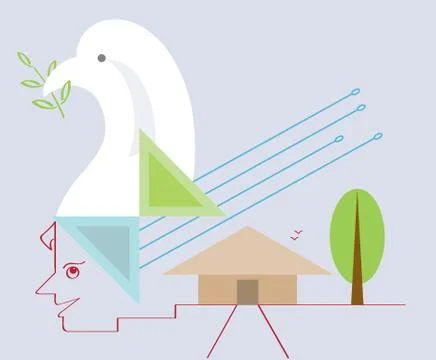 Peace of mind makes world better place to live Stock Illustration