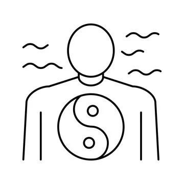 Peace of mind people value line icon vector illustration Stock Illustration