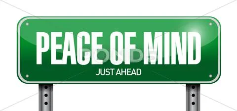 Peace of mind road sign illustration design Stock Illustration