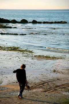 Peace moment on the beach Stock Photos