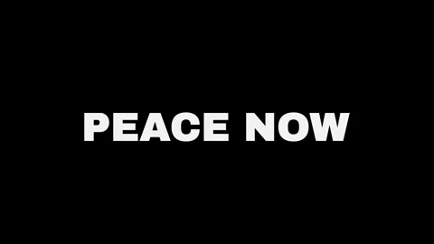 Peace Now Text Intro White Typography Animation on Black Background Vídeos de archivo 339019754