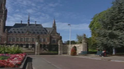 Peace Palace in the Hague Stock Footage 12437014