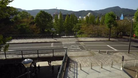 The Peace Park (平和公園) seen From The Atomic Bomb Museum (長崎原爆資料館) in Nagasaki Stock Footage 268447706