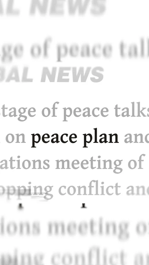 Peace plan for end the war headline titles media seamless loop vertical Stock Footage 302547886