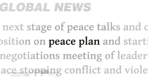 Peace plan for end the war headline titles media seamless loop Stock Footage 302547891