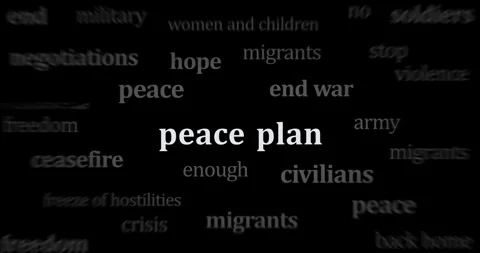 Peace plan for end the war headline titles media seamless loop Stock Footage 302552051