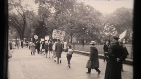 Peace Protests in Front of White House - San Francisco to Moscow Walk for Peace Stock Footage 130714234