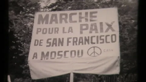 Peace Protests in Front of White House - San Francisco to Moscow Walk for Peace Stock Footage 130714433