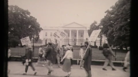 Peace Protests in Front of White House - San Francisco to Moscow Walk for Peace Stock Footage 130715095