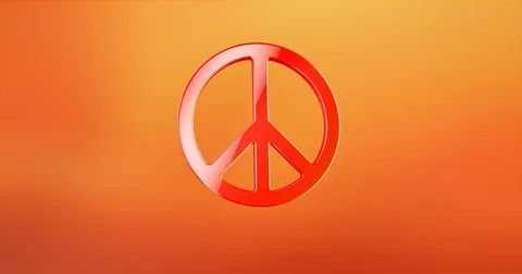 Peace Red 3d Icon Stock Footage 71162202